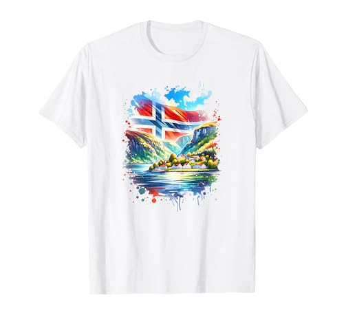 Norwegen Norwegische Fjorde Kreuzfahrt Skandinavien Herren Damen Kinder T-Shirt von Norway Flag Norwegian Apparel