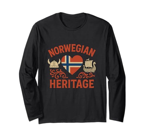 Norwegisches Wikingererbe Geschenke für Frauen Norwegen Nordic Langarmshirt Norwegisches Wikingererbe Geschenke für Frauen Norwegen Nordic Langarmshirt von Norway Heritage Tourist Travel Viking