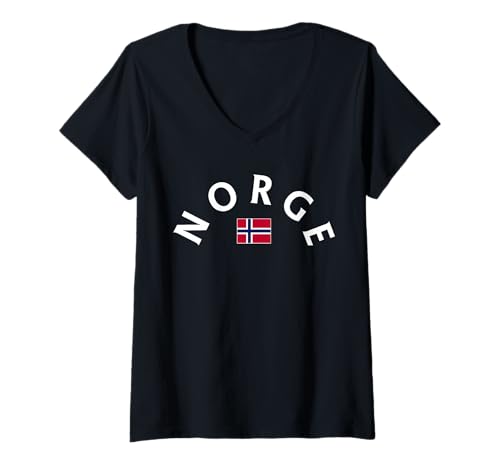 Damen Norwegen Norwegen Norge Oslo Norwegen Familienausflug Urlaub T-Shirt mit V-Ausschnitt Damen Norwegen Norwegen Norge Oslo Norwegen Familienausflug Urlaub T-Shirt mit V-Ausschnitt von Norway Norge Oslo