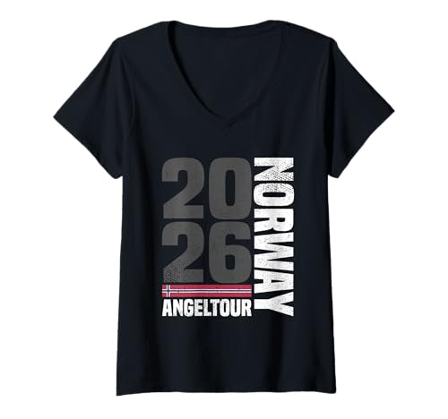 Damen Angler Gadgets Hochseeangeln Zubehör Norwegen Angeltour 2026 T-Shirt mit V-Ausschnitt von Norwegen Angeltour 2026 und Hochseeangeln Zubehör