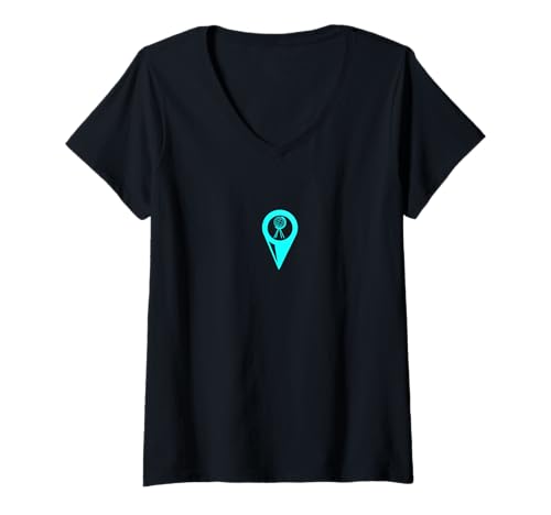 Damen Nordkap T-Shirt mit V-Ausschnitt von Norwegen Nordkapp Globus