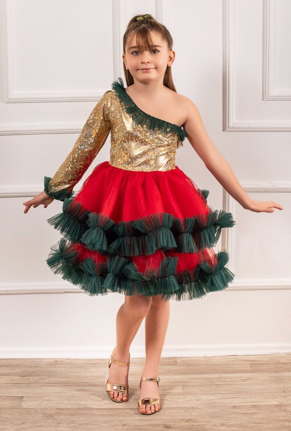 Glitzerndes Kleid, Partykleid, Einärmeliges Kleid Für Besondere Anlässe von NossiByCostume