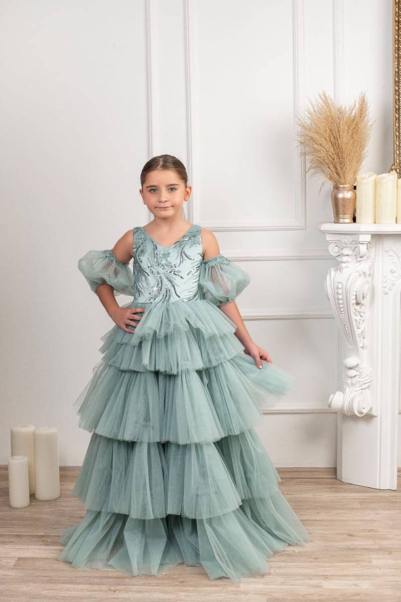 Nossiby Water Green Special Design Mädchen Abendkleid Nossiby Water Green Special Design Mädchen Abendkleid von NossiByCostume