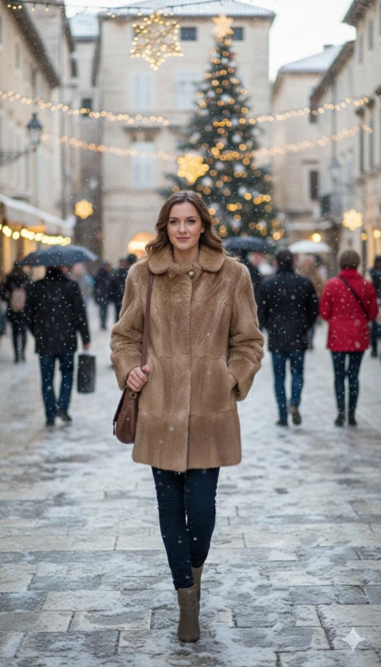 Vintage Blonde Bisamratte Pelzmantel - Kurze Hellbraune 80Er Jahre Pelzjacke, Luxus Winter Für Frauen, Größe Large/Xl von NostalgiaBG