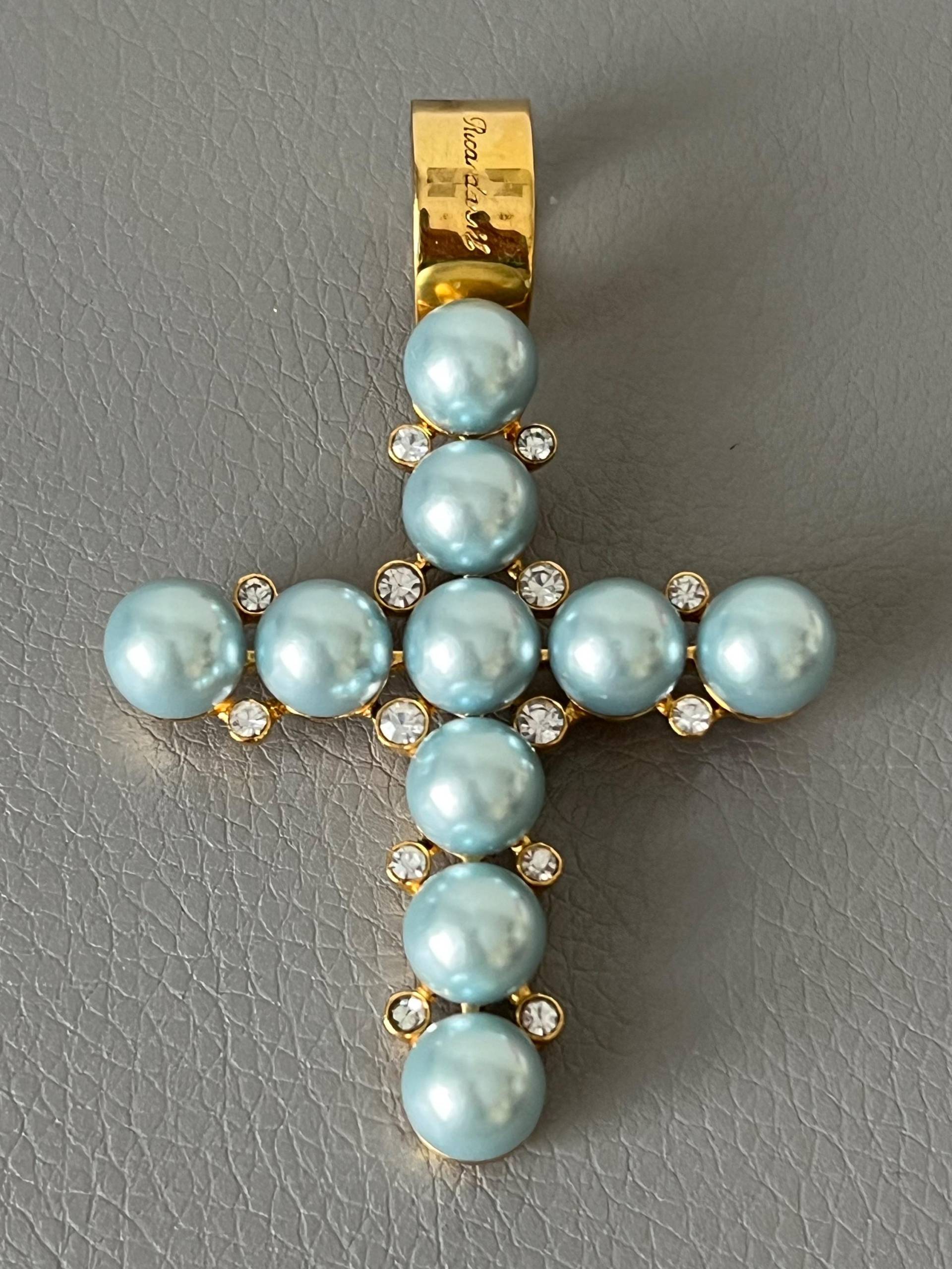 Ricarda M Cross Blau Perlen von NostalgiaBoutiqueR