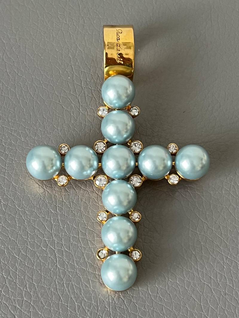 Ricarda M Cross Blau Perlen von NostalgiaBoutiqueR