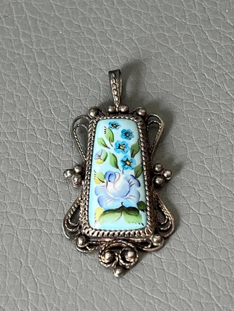 Vintage Anhänger Melchior Finift Scan Emaille Damenschmuck von NostalgiaBoutiqueR