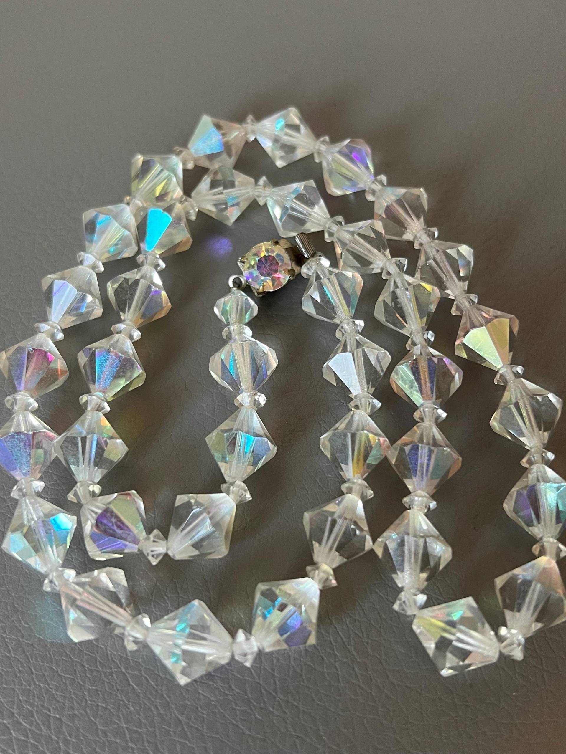 Vintage Aurora Borealis Glas Halskette Aus Den 1960Ern von NostalgiaBoutiqueR