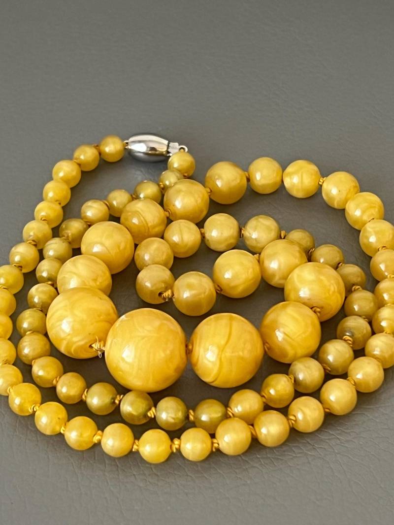 Vintage Perlen Gelber Stein Verschluss 925Er Silber von NostalgiaBoutiqueR