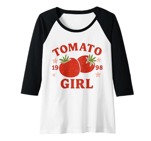 Damen 1998 Tomato Girl Retro Raglan von Nostalgic Tomato Girl Vintage Artwork