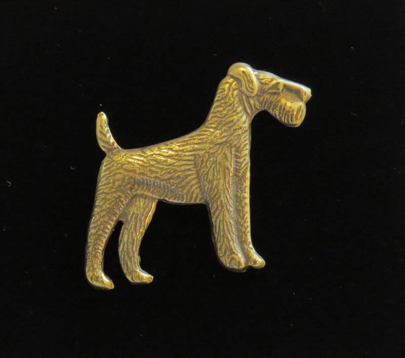 Airedale/Welsh Terrier Hundebrosche Pin Hunde Liebhaber Geschenk Schmuck Antiqued Messing Oder Oxidiertes Mattsilber Ps225 /Pg275B von NostalgicCharm