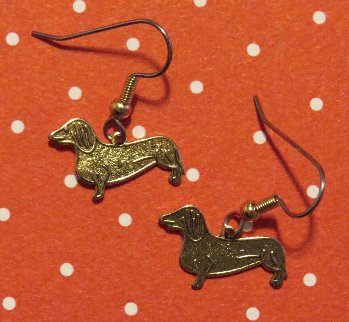 Dackel Wiener Hunde Ohrringe 24 Karat Vergoldet Oder Oxidiert Matt Silber I Herz Meine Eg323/Es302 von NostalgicCharm