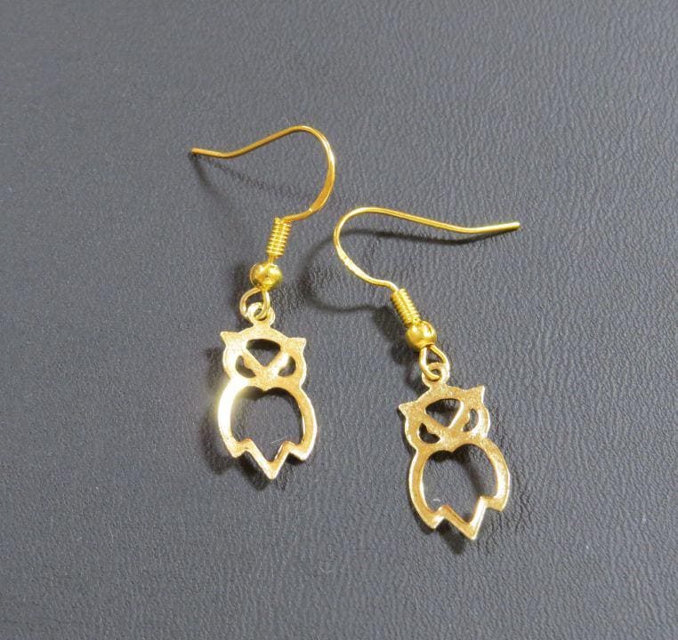 Eule Offene Ohrringe 24 Karat Gold Plate Oder Oxidierte Matt Silber Wise Alte Eulen Hoot Barn Eg611/Es526 von NostalgicCharm