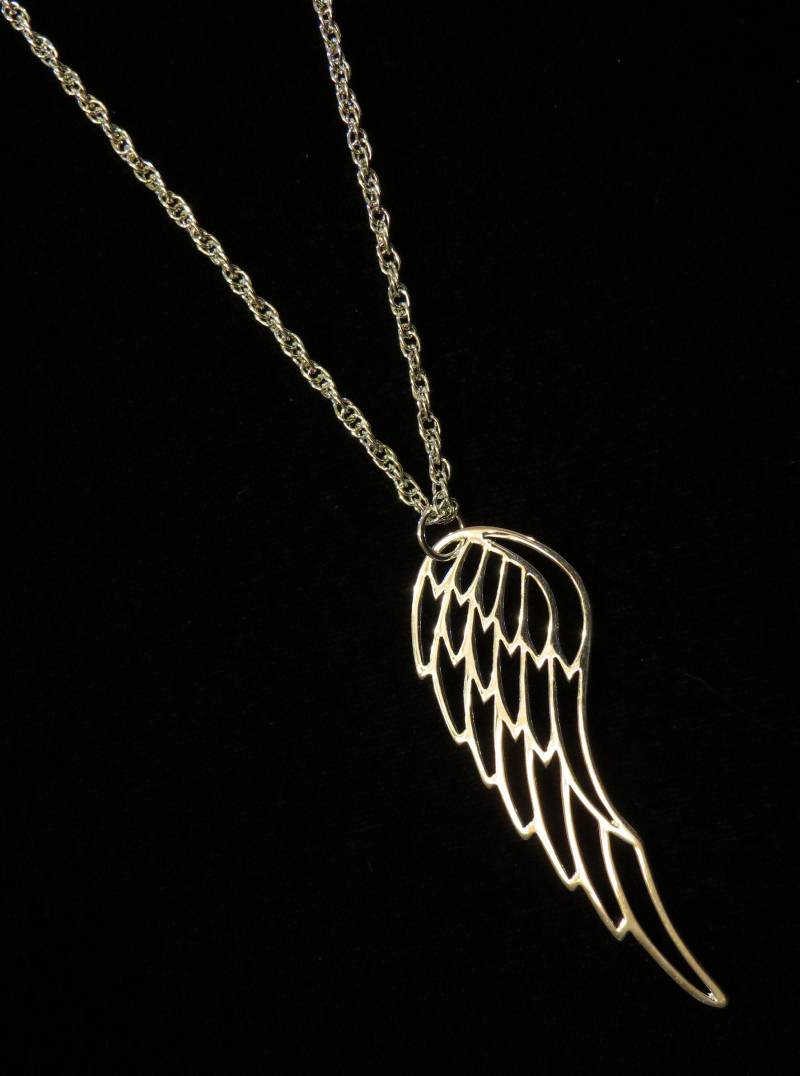 Große Offene Engel Flügel Halskette 16" Twisted Rope Silber Platte Zu Fliegen Ns112-16"/24" von NostalgicCharm