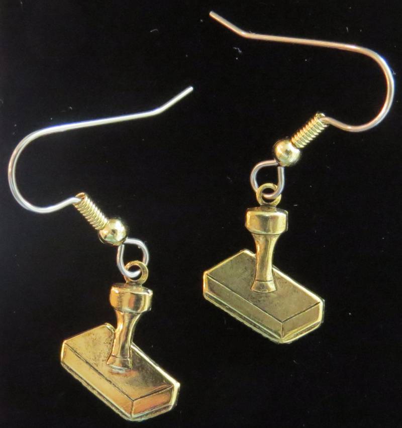 Gummi Stamper Ohrringe 24 Karat Goldplatte Stanzen Papier Scrapbooking Stempel Karte Crafter Handwerk Foto Keeper Stempeln Bis Eg520 von NostalgicCharm