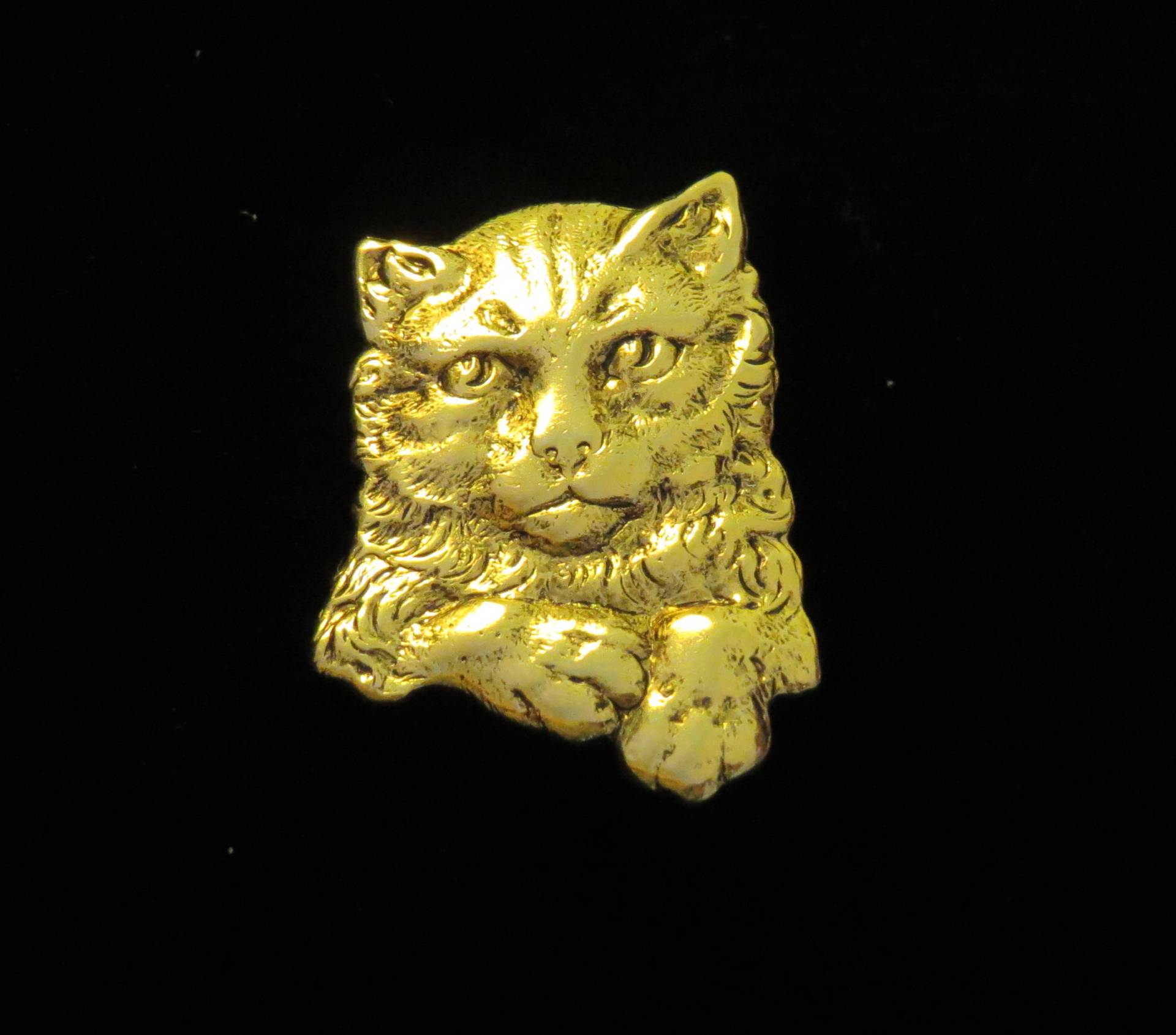 Katze Kätzchen Pin Brosche Große 24 Karat Gold Platte Oder Antik Zinn Kitty Tomcat Geschenk Lady Alley Pg380/Ps285 von NostalgicCharm