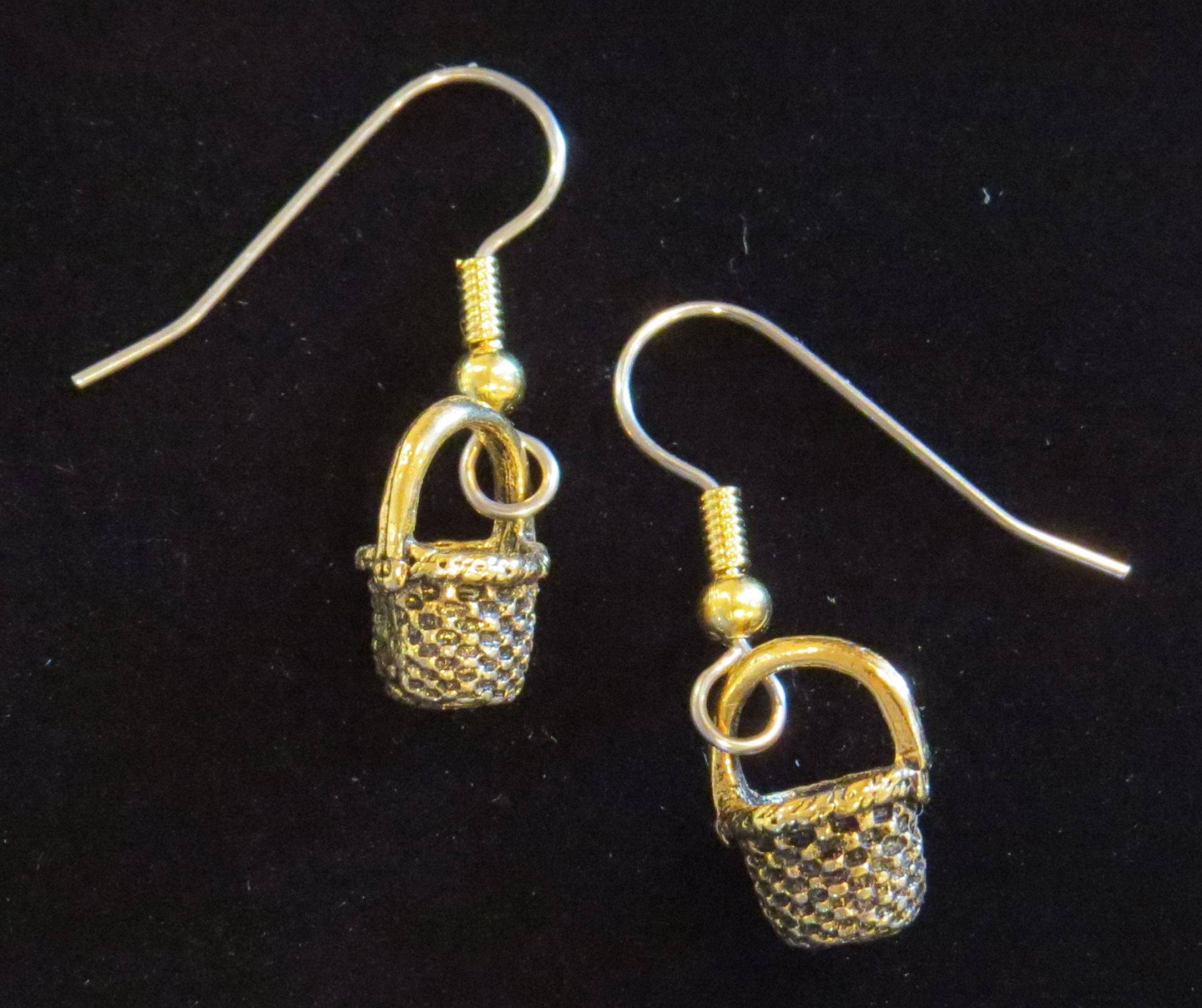 Korb Ohrringe 24 Karat Vergoldet Oder Oxidiert Matt Silber Körbe Weber Geschenk Runde Form Longaberger Ernte Ostern Picknick Eg129/Es078 von NostalgicCharm