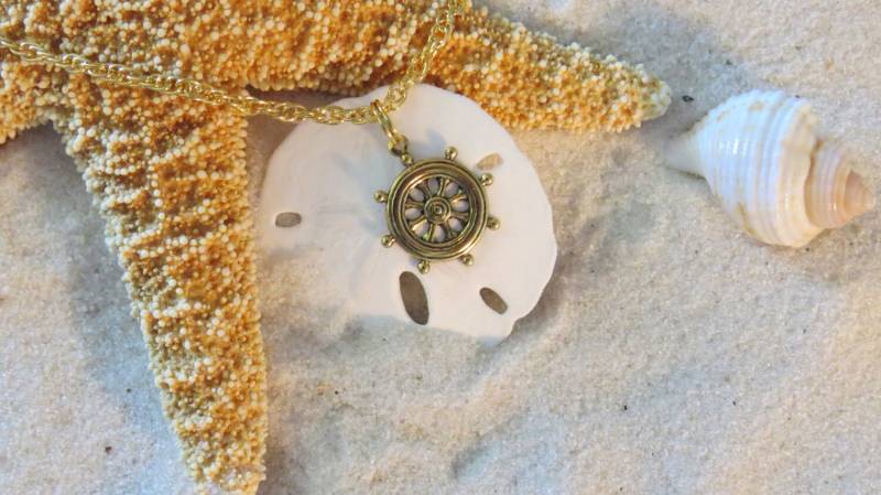 Schiffe Rad Fußkettchen Knöchel Armband 24 Karat Gold Platte Segel Boot Piraten Meer Benutzerdefinierte Größe Für Sie Ag019 von NostalgicCharm