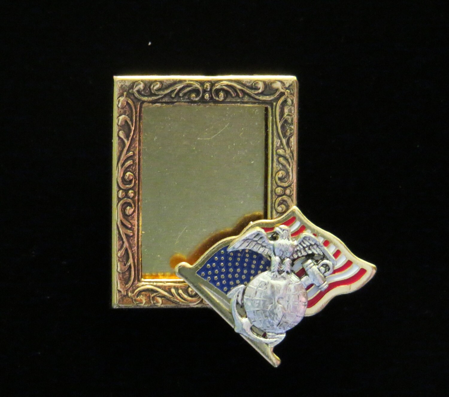 U. S. Marine Fotorahmen Pin Brosche Flagge Gold & Silber Platte Pg213 Einfach Ihr Lieblingsfoto Hinzufügen Und Tragen von NostalgicCharm