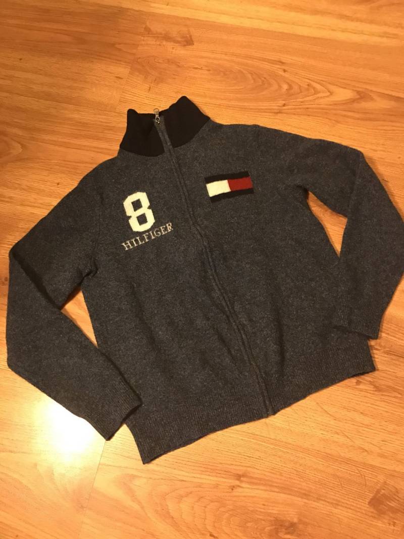 Damen Tommy Hilfiger Zip Up Pullover Größe Medium von NostalgicVault