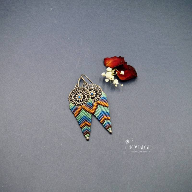 Big Dangle Macrame Boho Earrings Big Dangle Macrame Boho Earrings von NostalgieArt
