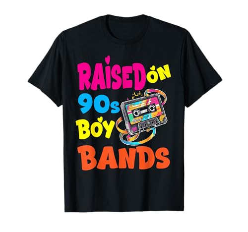 Aufgewachsen Mit 90er Boybands Nostalgie Liebe Damen Herren T-Shirt Aufgewachsen Mit 90er Boybands Nostalgie Liebe Damen Herren T-Shirt von Nostalgische 90er Musikliebhaber Retro Vibes Tape