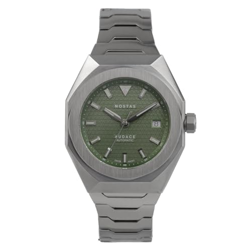Nostas Audace Armbanduhr für Herren, aus Stahl, Schwarz und Silber, Datumsanzeige, Swiss, Armband Nostas Audace Armbanduhr für Herren, aus Stahl, Schwarz und Silber, Datumsanzeige, Swiss, Armband von Nostas
