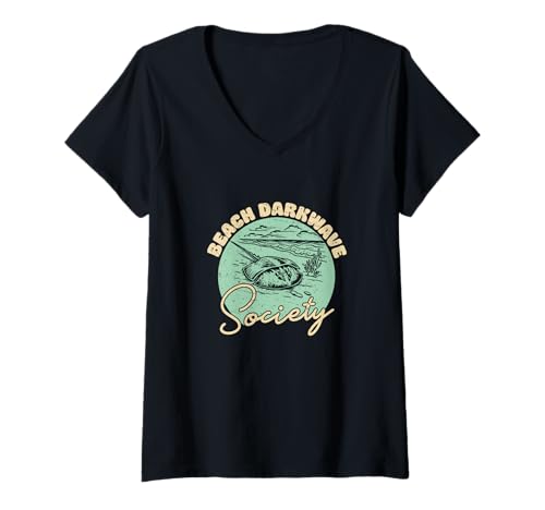 Damen Beach Darkwave Society Crabulous Funny Hufeisen Krabbenliebhaber T-Shirt mit V-Ausschnitt Damen Beach Darkwave Society Crabulous Funny Hufeisen Krabbenliebhaber T-Shirt mit V-Ausschnitt von Not A Tail Bender