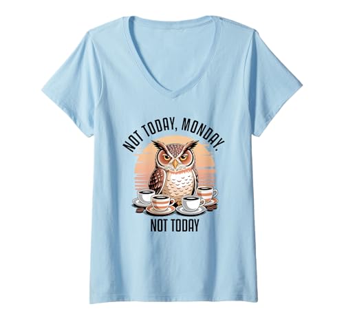Damen Not Today Monday Not Today T-Shirt mit V-Ausschnitt Damen Not Today Monday Not Today T-Shirt mit V-Ausschnitt von Not Today Monday Not Today