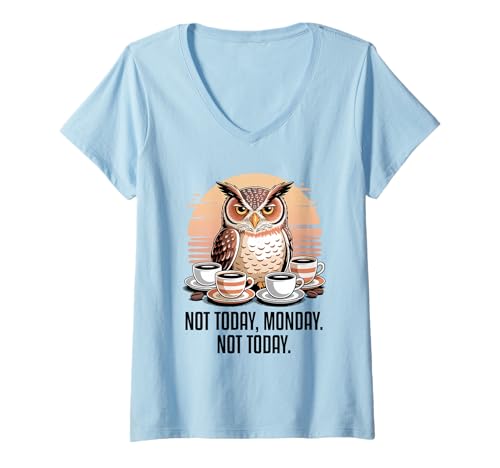 Damen Not Today Monday Not Today T-Shirt mit V-Ausschnitt Damen Not Today Monday Not Today T-Shirt mit V-Ausschnitt von Not Today Monday Not Today