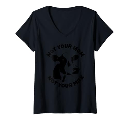 Damen Not Your Milk – Vegetarischer Veganer Tierliebhaber, tierversuchsfrei T-Shirt mit V-Ausschnitt Damen Not Your Milk – Vegetarischer Veganer Tierliebhaber, tierversuchsfrei T-Shirt mit V-Ausschnitt von Not Your Milk Designs
