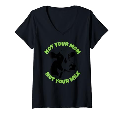 Damen Not Your Milk – Vegetarischer Veganer Tierliebhaber, tierversuchsfrei T-Shirt mit V-Ausschnitt Damen Not Your Milk – Vegetarischer Veganer Tierliebhaber, tierversuchsfrei T-Shirt mit V-Ausschnitt von Not Your Milk Designs