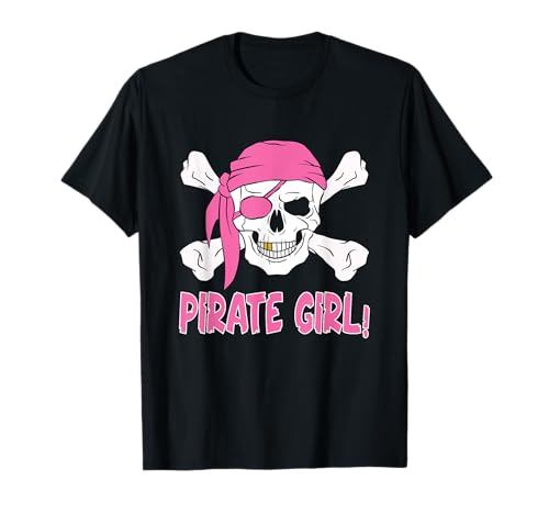 Piratenschädel Mädchen Piratenmädchen T-Shirt Piratenschädel Mädchen Piratenmädchen T-Shirt von Funny Pirate Girl Costume Kids Cute Pirate Girls