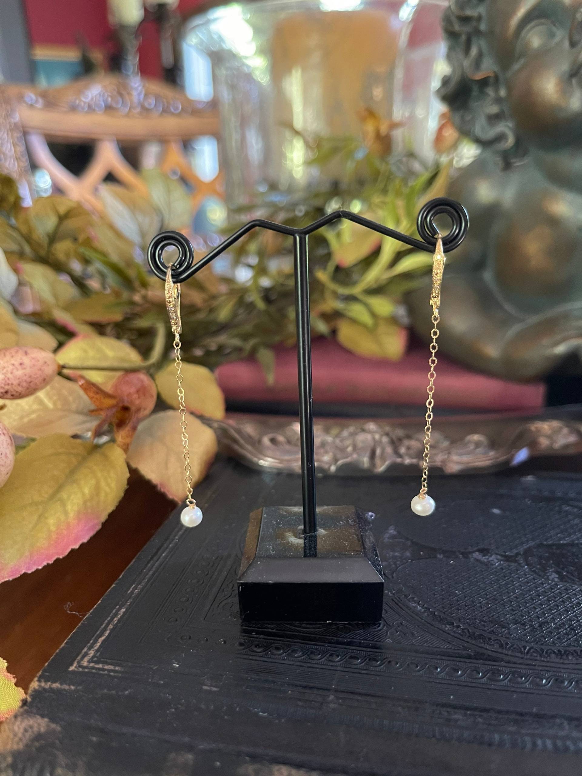 14K Gold Filled Oder Sterling Silber Perlen Ohrringe Mit Zirkonias ~ Klapp 14K Gold Filled Oder Sterling Silber Perlen Ohrringe Mit Zirkonias ~ Klapp von NotBeforeJava