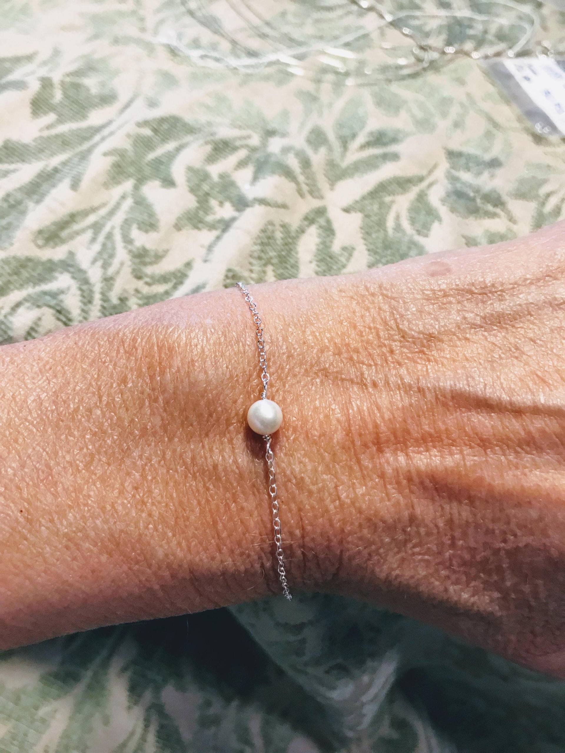 Echtes Schwarzes Perlenarmband ~ Weißes Auf Sterling Silber Oder Gold Filled Armband Roségold Nbj271 von NotBeforeJava