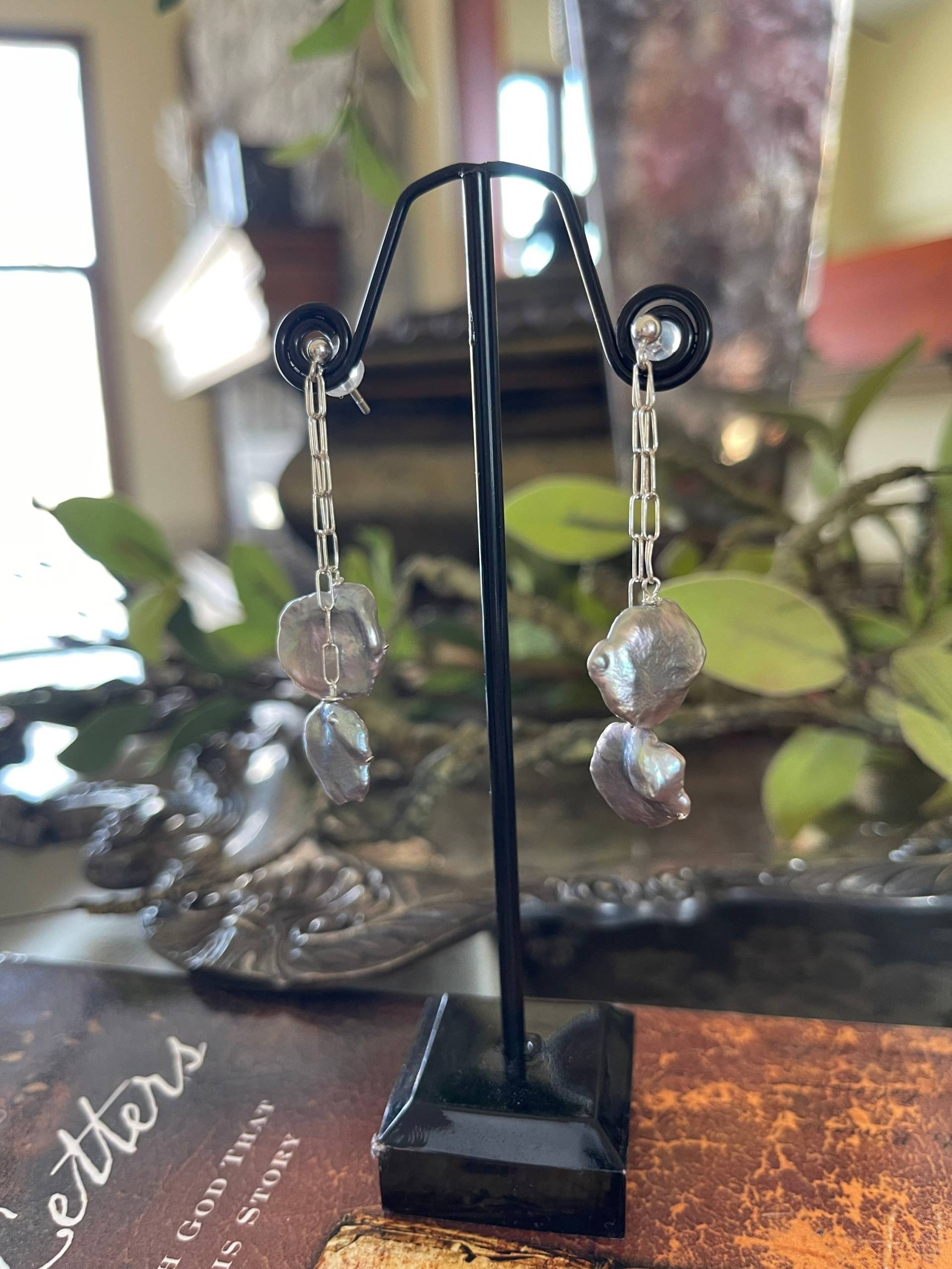 Keshi Perlenohrringe ~ in Sterling Silber, Rosegold Filled, Gelbgold Filled von NotBeforeJava