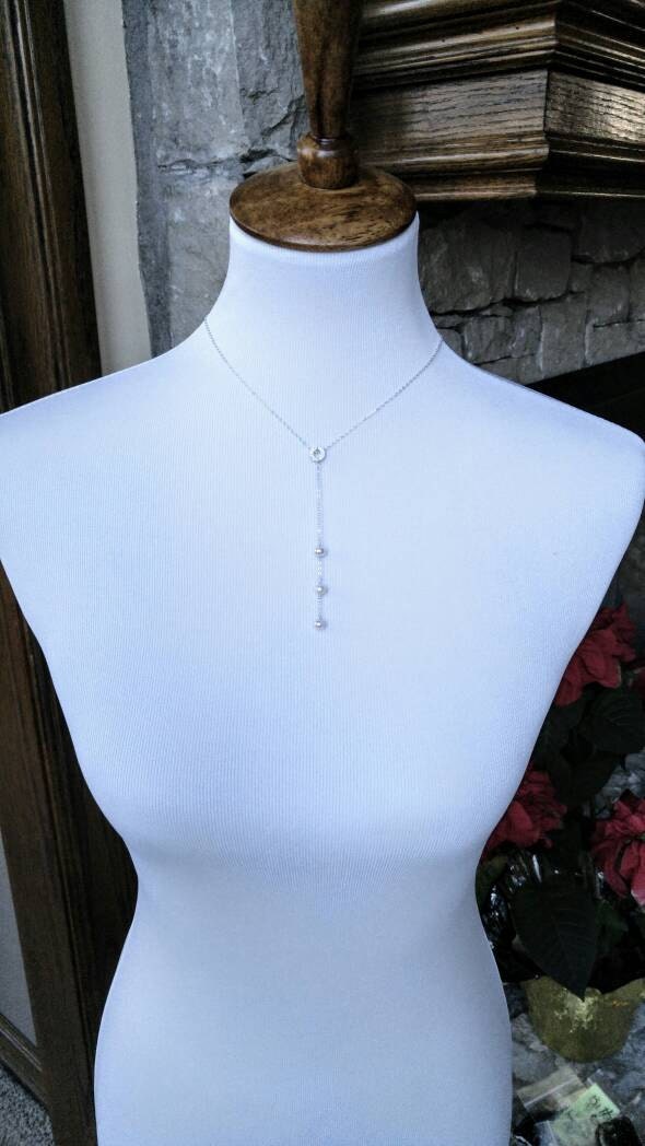 Perlen Und Cz Y Halskette ~ Nbj350 Braut Hochzeit Schmuck Perlen Und Cz Y Halskette ~ Nbj350 Braut Hochzeit Schmuck von NotBeforeJava
