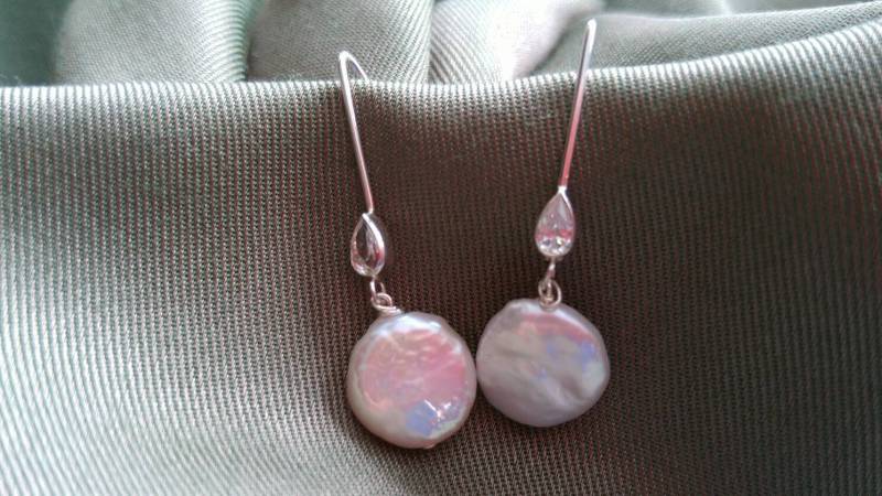 Schöne Münzperlen Und Sterling Silber Ohrringe Mit Birne Czs ~ Nbj520 von NotBeforeJava