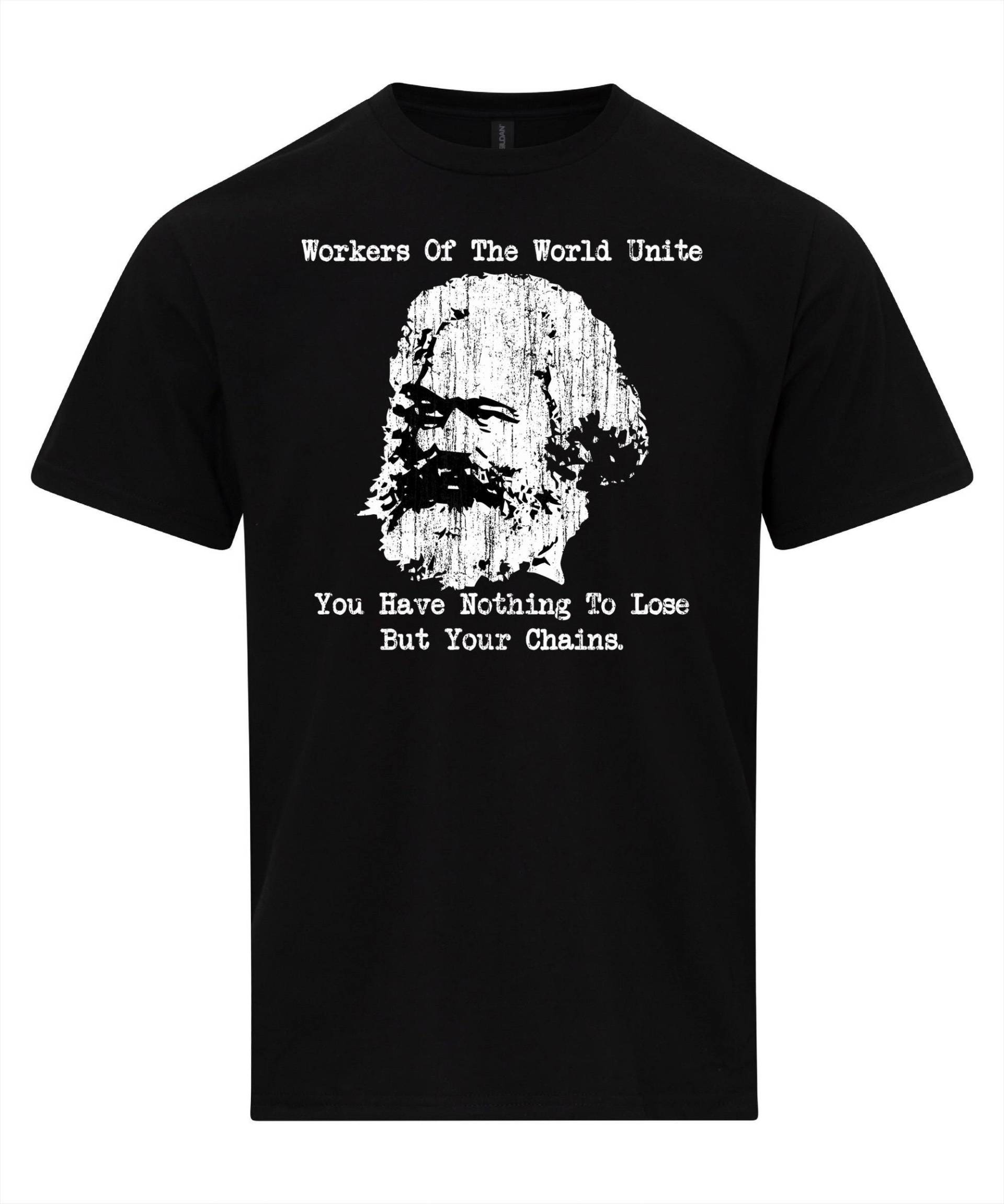 Karl Marx Arbeiter Vereinen Distressed Print Marxismus T-Shirt Karl Marx Arbeiter Vereinen Distressed Print Marxismus T-Shirt von NotJustNerds