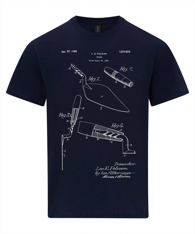 Maurerkelle T-Shirt Mason Brickie Baumeister Patent Blueprint Maurer Shirt von NotJustNerds