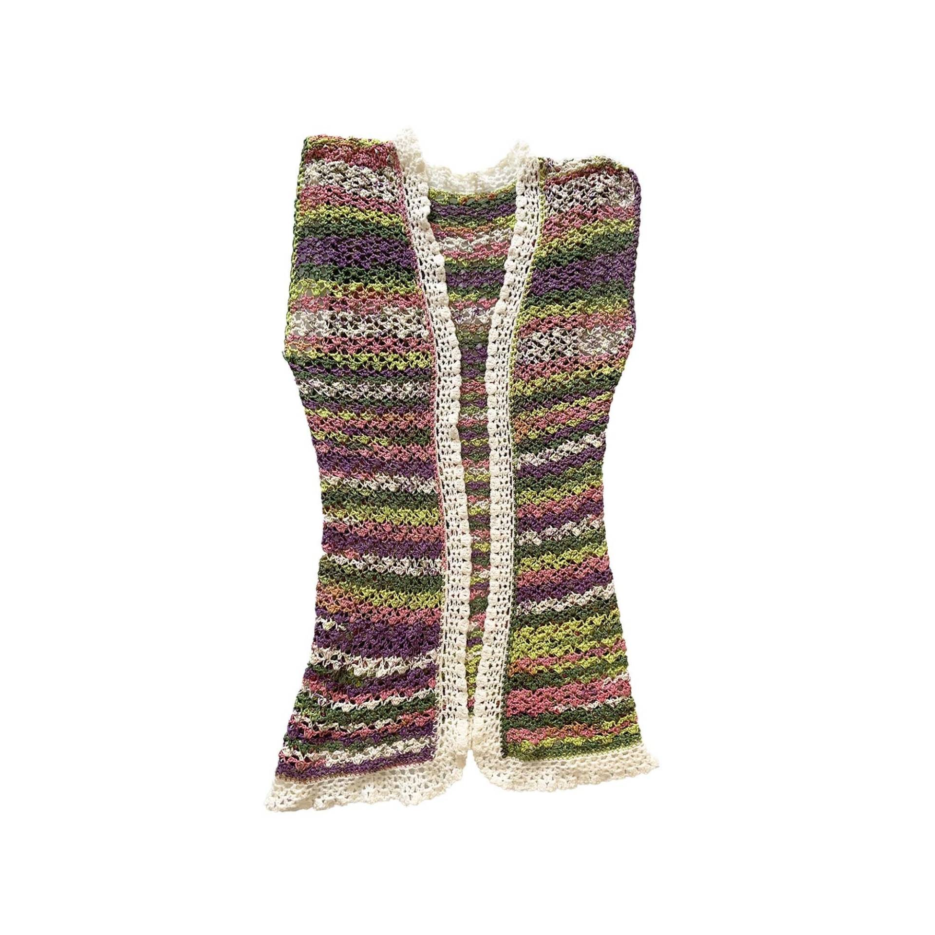 80Er Gehäkelte Handgemachte Mutli-Farbe Lange Strickjacke Weste 80Er Gehäkelte Handgemachte Mutli-Farbe Lange Strickjacke Weste von NotUpToStandard