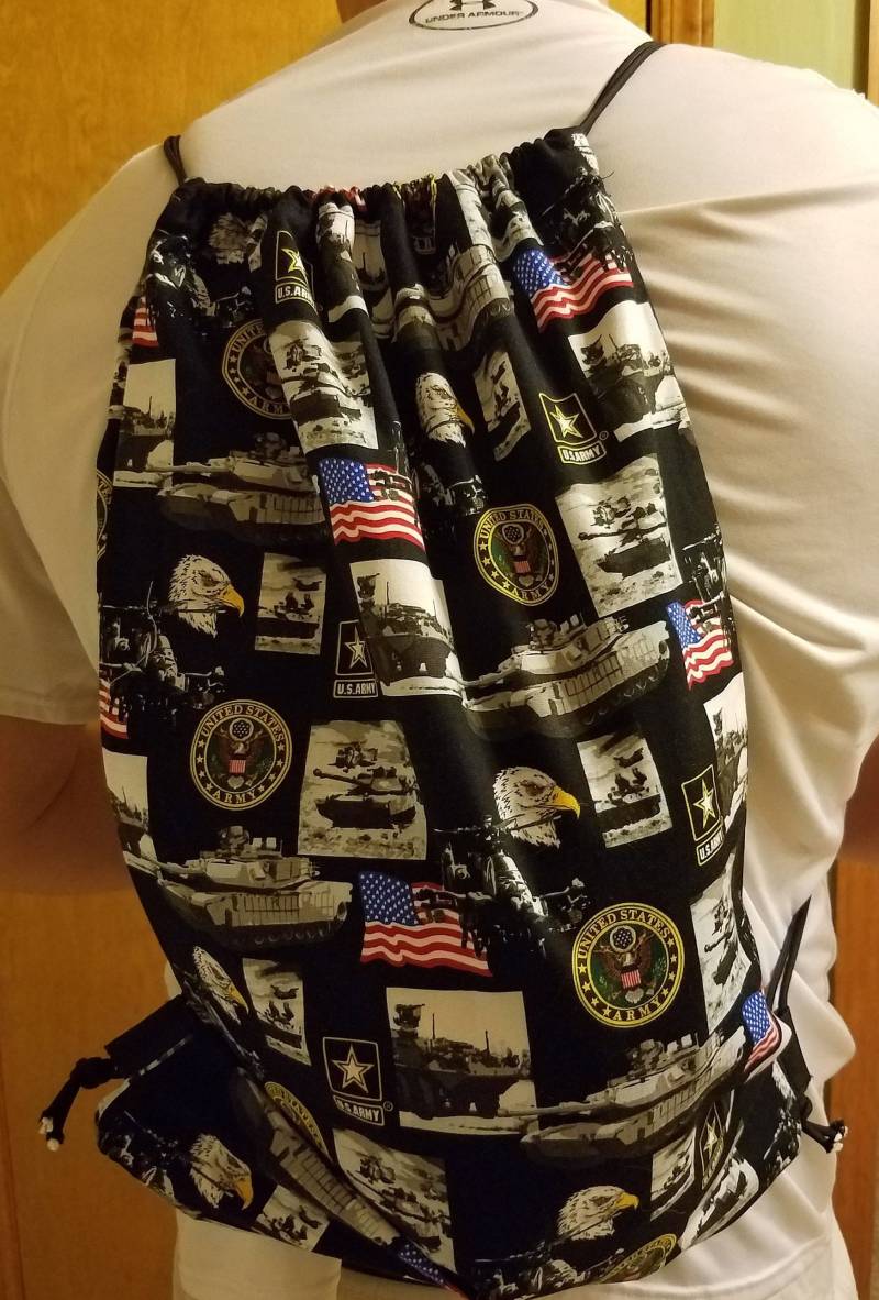 Us Army Kordelzug Rucksack Mit Nylonfutter, Overnight Bag, Reisetasche, Gym Bag von NotYourGrandmomsBags