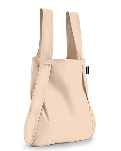 Notabag Original 2 in 1 Rucksack Handtasche (Sand) – Wasserabweisend, wiederverwendbar, faltbar – Cleveres Design für mehr Flexibilität – Rucksack Damen klein kompakt von Notabag