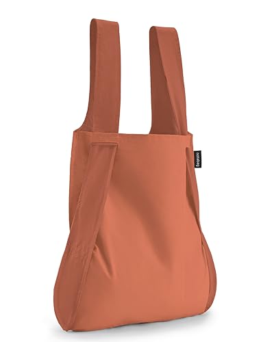 Notabag Original 2 in 1 Rucksack Handtasche (Terracotta) – Wasserabweisend, wiederverwendbar, faltbar – Cleveres Design für mehr Flexibilität – Rucksack Damen klein kompakt von Notabag