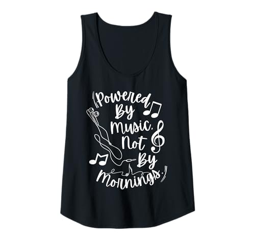 Damen Angetrieben von Musik, nicht durch morgendliche Kopfhörer Tank Top Damen Angetrieben von Musik, nicht durch morgendliche Kopfhörer Tank Top von Notalky vor Coffee Co.