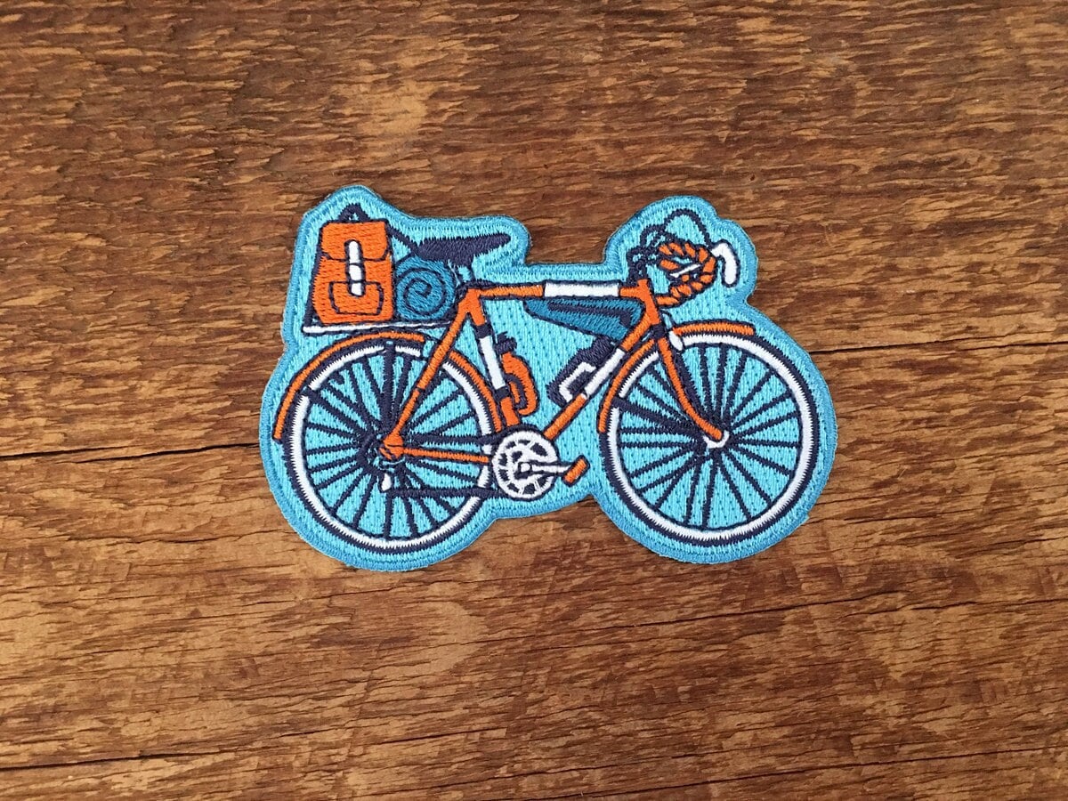 Fahrrad Aufnäher, Erforschen Einzel Gestickter Aufnäher Mit Bügelbild von NoteworthyPaperPress