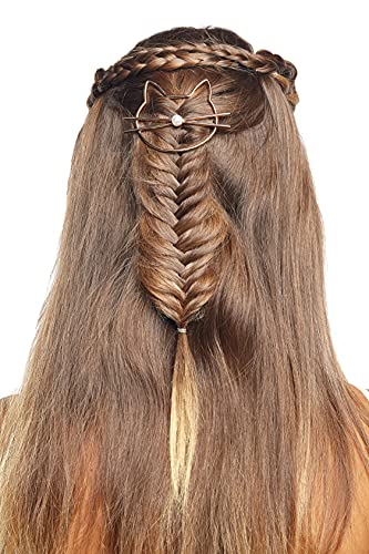 Damen Haarclip Haarspange Haarklemme Fibel Katze Perle haarschonend Accessoire für Frau von Nothing but Love