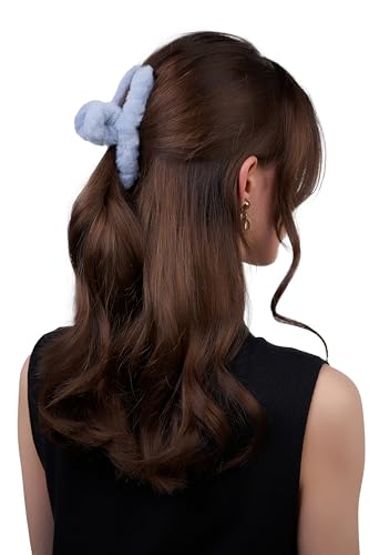 Damen Haarclip Haarspange Haarklemme Haarkrebs Krebs aus Kunststoff Accessoire mit Pelz (blau) von Nothing but Love