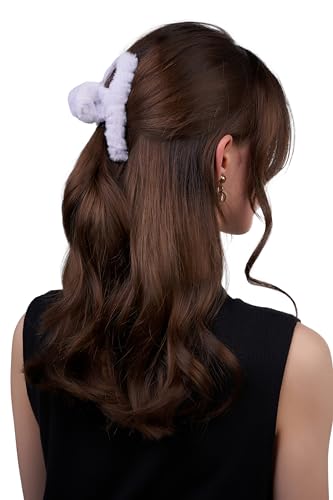 Damen Haarclip Haarspange Haarklemme Haarkrebs Krebs aus Kunststoff Accessoire mit Pelz (fliederblau) von Nothing but Love