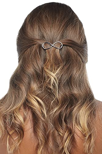 Damen Haarclip Haarspange für Frauen aus Metall in Form von Unendlichkeitssymbol silbern von Nothing but Love